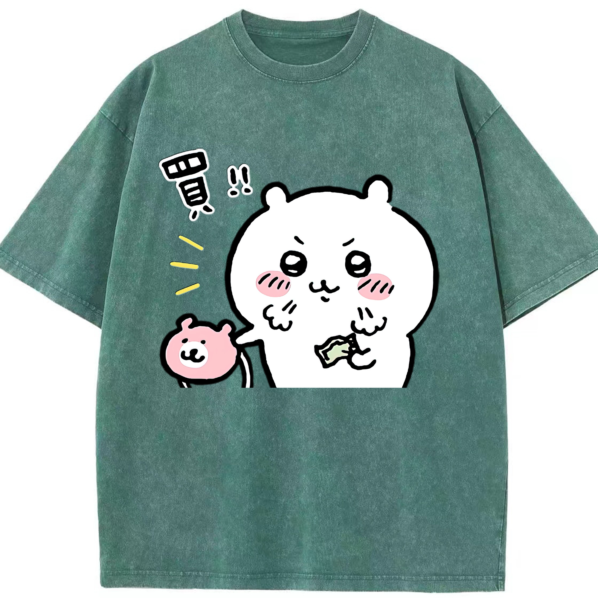 （画像用） ちいかわ ちいかわ Chii-kawa chiikawa 綿100% ヴィンテージ風 半袖Tシャツ（フロントプリント）